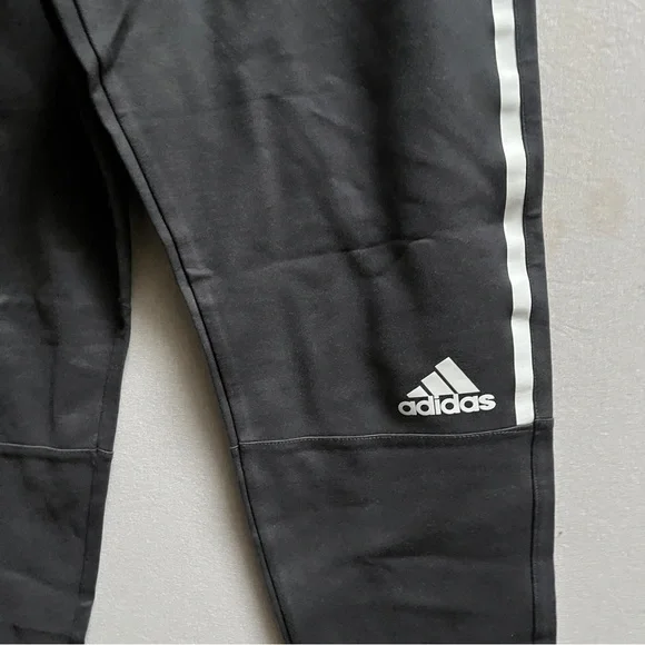 Adidas Black Athletic Joggers with White Logo Sz L - Picture 5 of 10